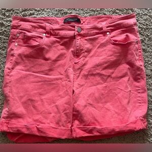 Liverpool Walking Shorts Women Size 18 Coral Lipstick Rolled Hiking Casual Comfy